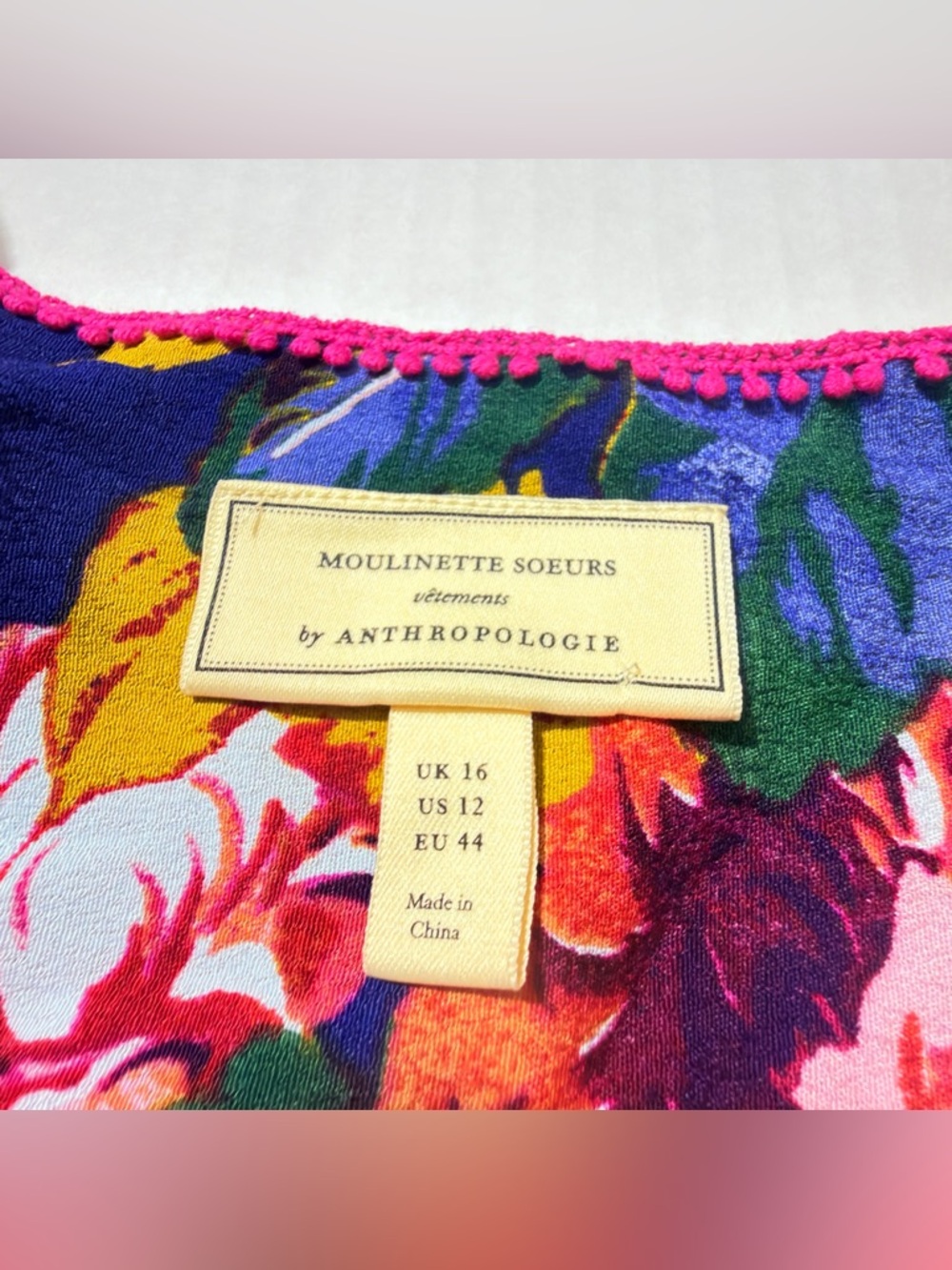Anthropologie Paisley V-Neck Top in Yellow, Blue, and Purple - Picture 8 of 8